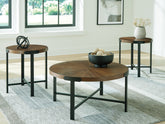 Prime Furniture - Ashley Furniture - Crosstrail Table (Set of 3) - Occasional Table Set (3/CN) / Brown - T483-13